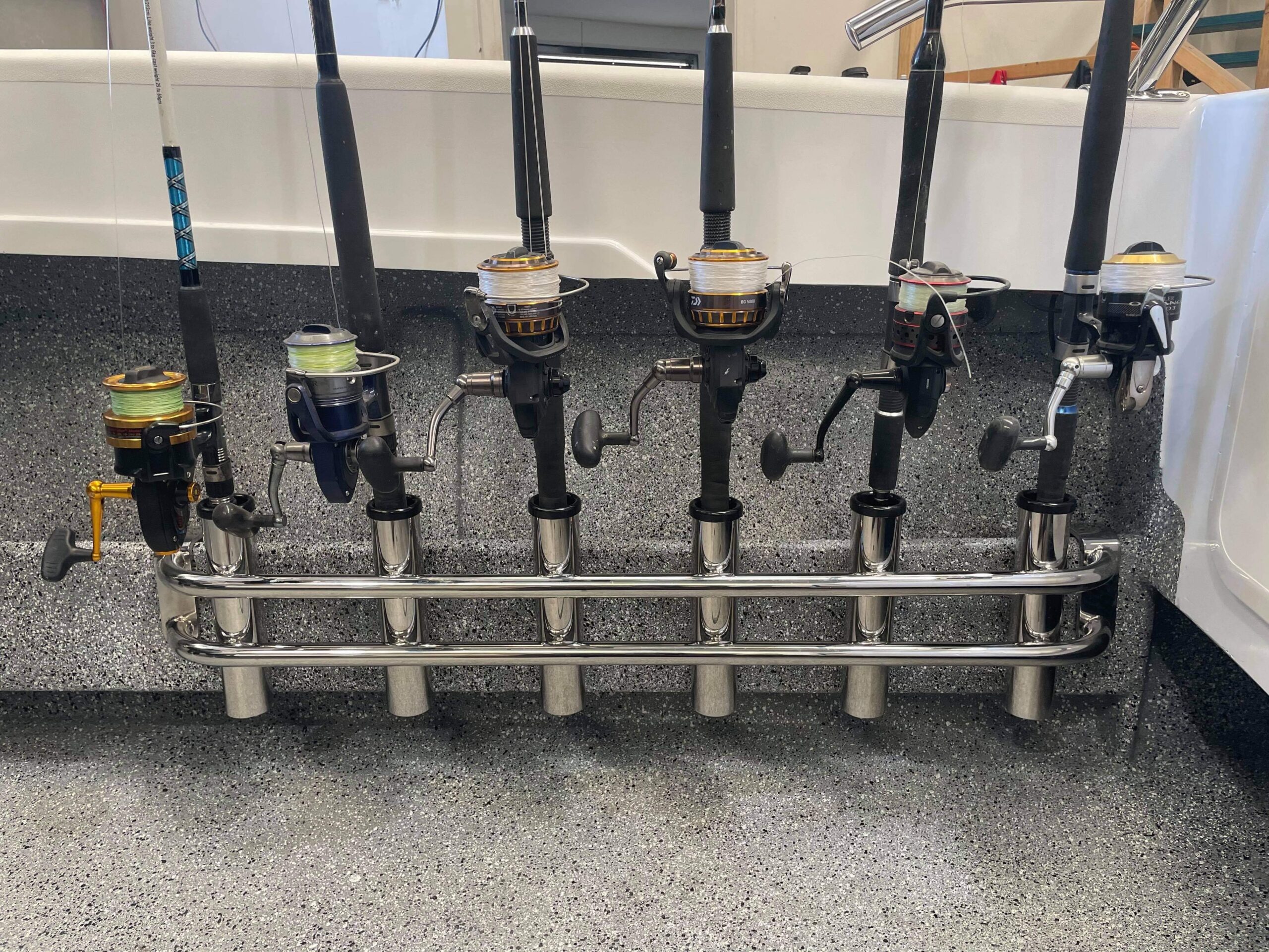 Stainless steel 6 Rod removable coaming rack