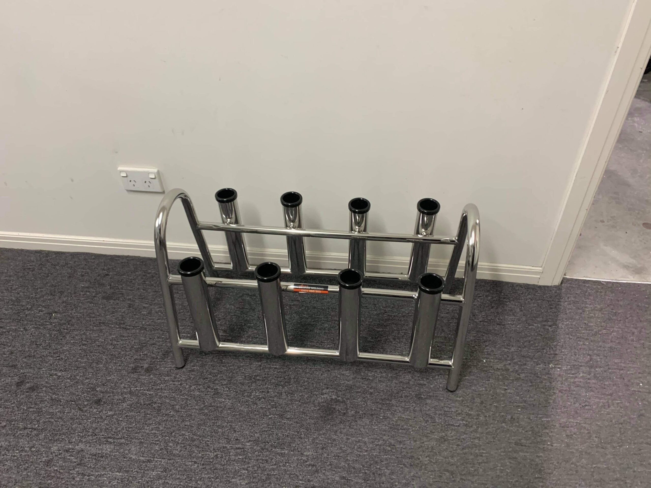 8 rod storage rack stainless