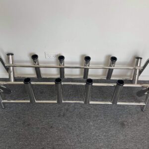 12 rod storage rack stainless with bent butt